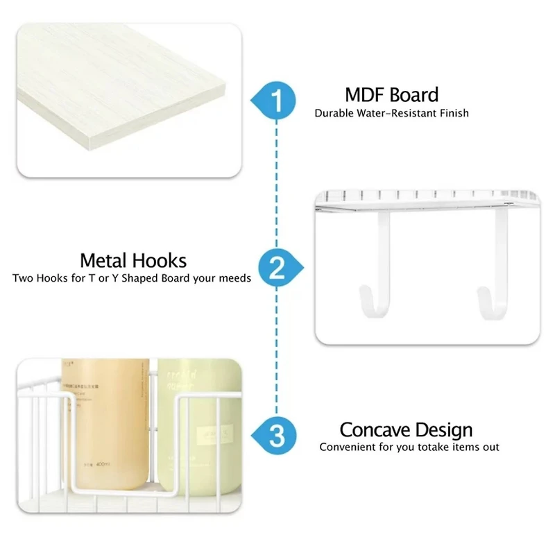 NEX™ White Wall-Mounted T-Leg and Y-Leg Ironing Board Holder