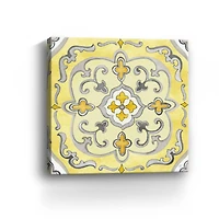 Jewel Medallion Yellow Gray II Canvas Giclee