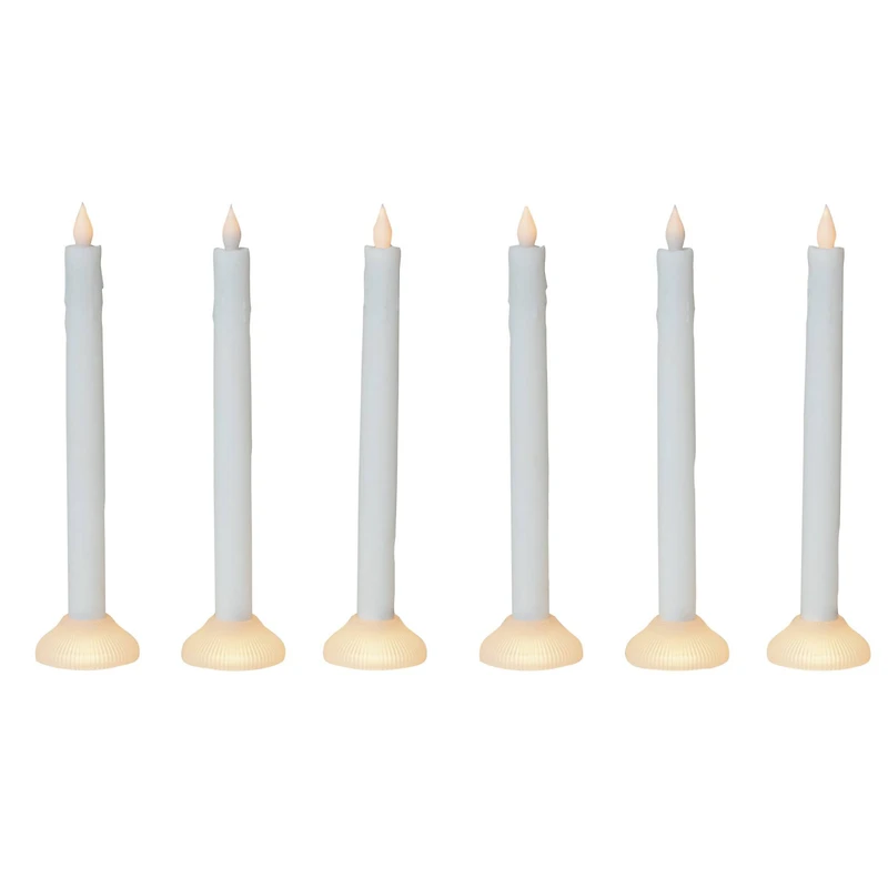 Hello Honey 10" Evening LED Taper Candles with Holder, 6ct.