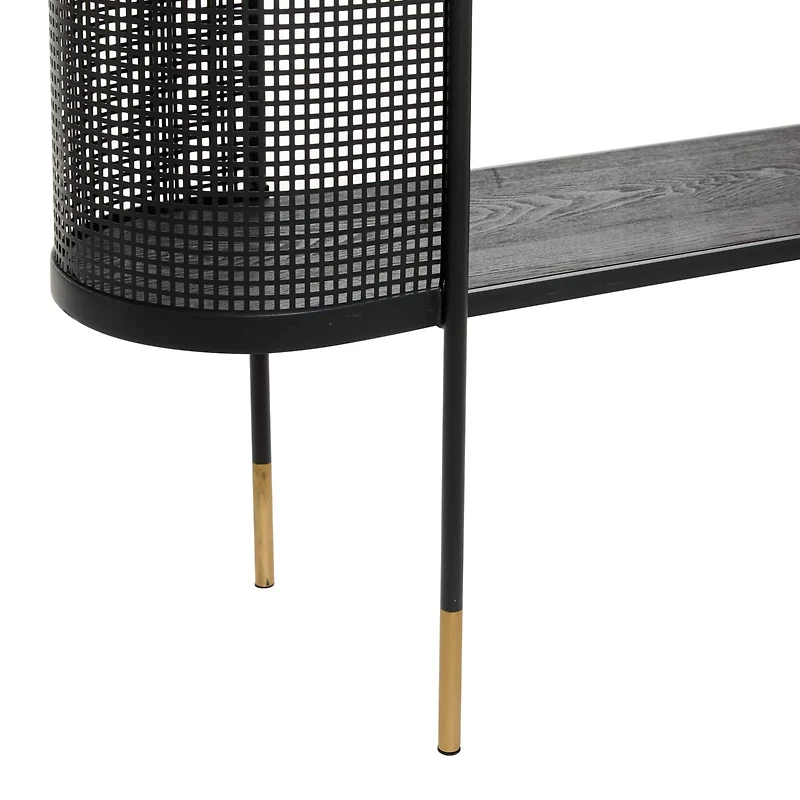 Black Contemporary Metal Console Table, 32" x 47"