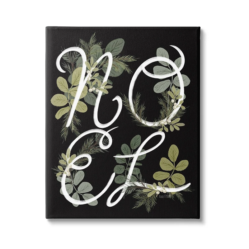 Stupell Industries Noel Intertwined Botanical Leaves Canvas Wall Art