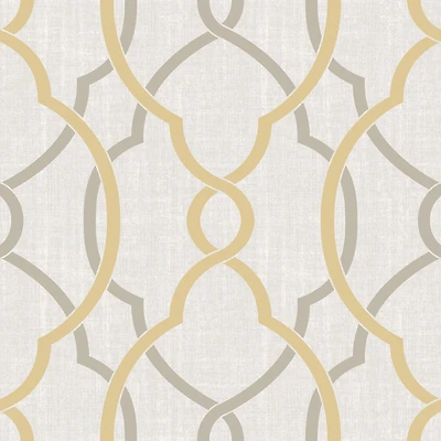 NuWallpaper Sausalito Taupe & Yellow Peel & Stick Wallpaper