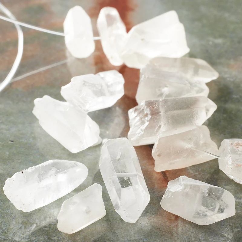 12 Pack: Clear Crystal Chunk Beads by Bead Landing™