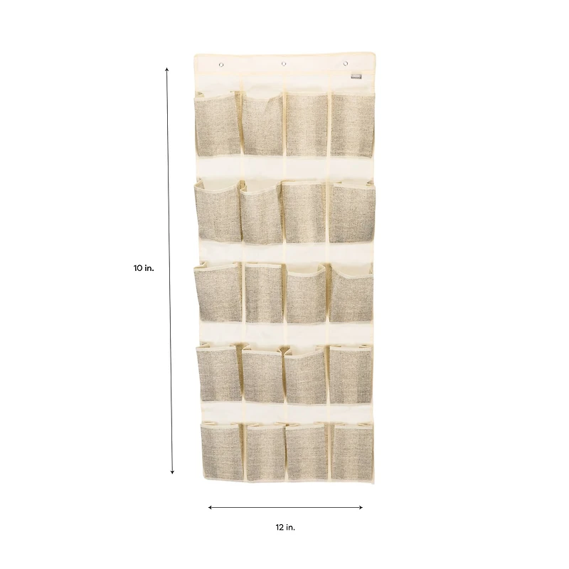Simplify Faux Jute 20-Pocket Shoe Organizer
