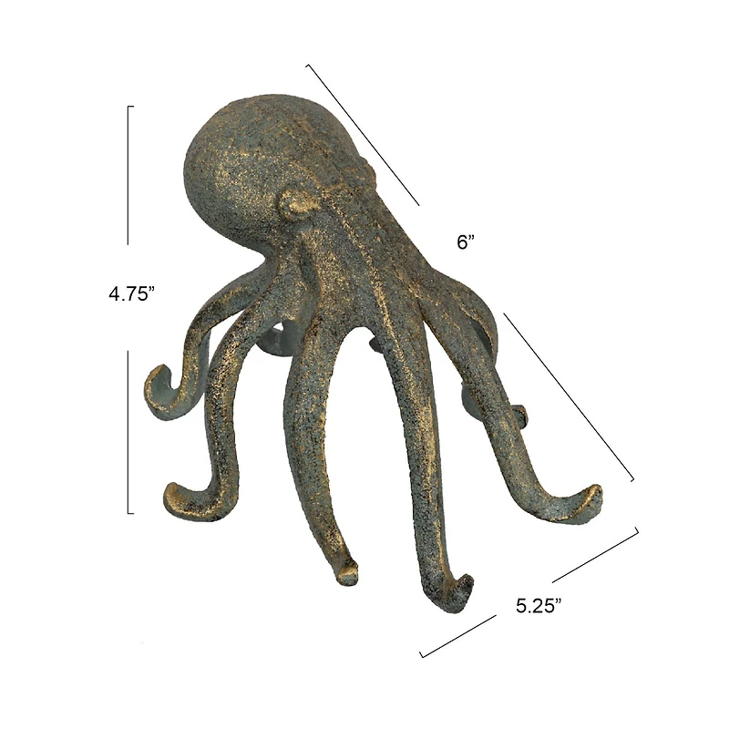 Hello Honey® 6" Patina Finish Octopus Figurine Phone & Tablet Holder