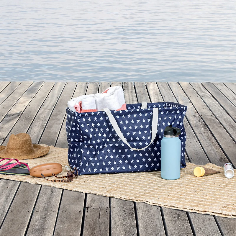 Household Essentials Krush® Blue Stars Canvas Tote