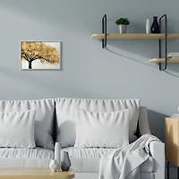 Stupell Industries Traditional Tree with Autumn Leaves over Neutral in Gray Frame Wall Art