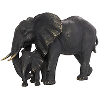 14" Bronze Elephant Family Sculpture