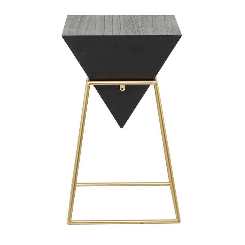 Black Wood Modern Accent Table 24" x 15" x 15"