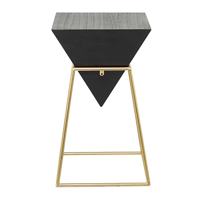 Black Wood Modern Accent Table 24" x 15" x 15"