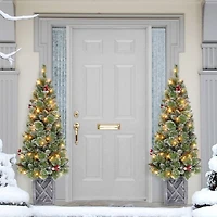 5ft. Pre-Lit Vancouver Pine Artificial Potted Christmas Tree, Clear Lights