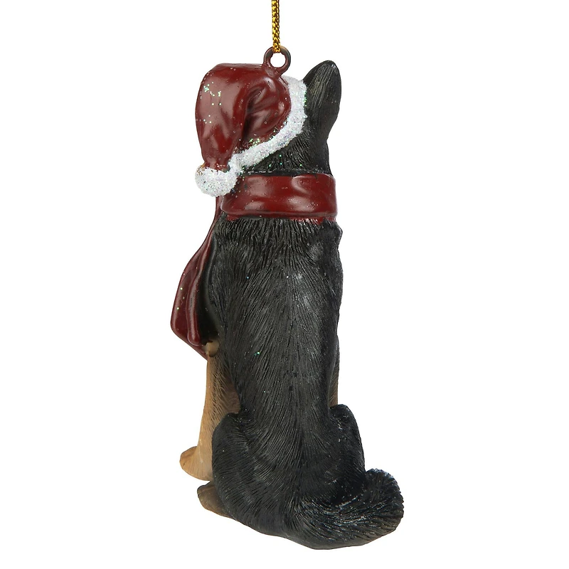 3.5" German Shepard Holiday Dog Ornament