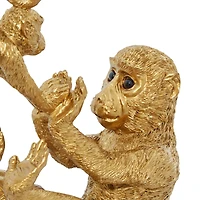 11" Gold Eclectic Monkey Sculpture 