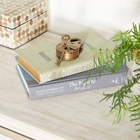 Brass Iron Eclectic Lock And Key, 3" x 4"