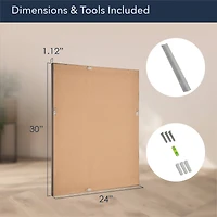 Head West 30" Espresso Framed Wall Vanity Mirror