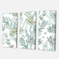 Designart - Floral Seamless Pattern Succulents Ferns Thorns