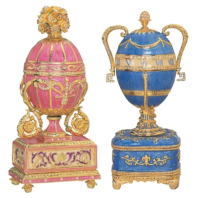 Design Toscano 6" The St. Petersburg Imperial Enameled Egg Collection Katrina & Katya Set