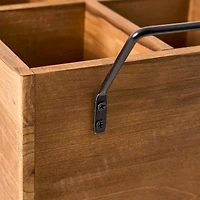 American Art Decor The Bourbon Bar Wood Crate Bottle Holder with Metal Handles - 7" x 14" x 8"