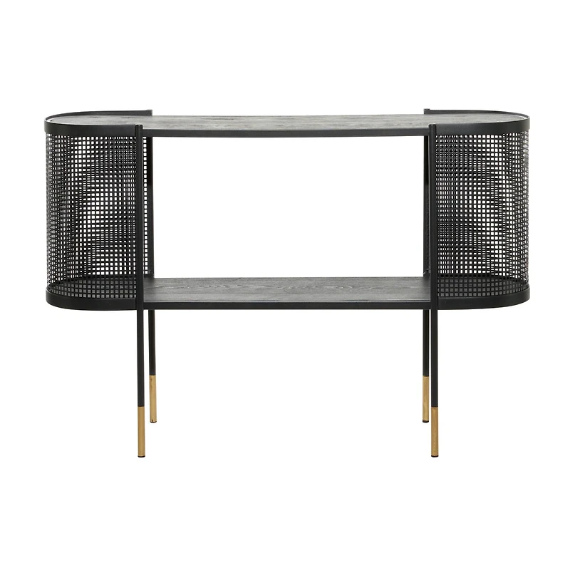 Black Contemporary Metal Console Table, 32" x 47"