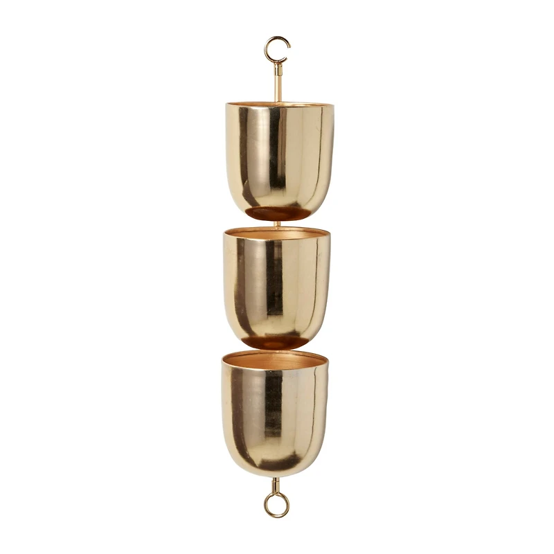 The Novogratz 25" Gold Metal Contemporary Wall Planter