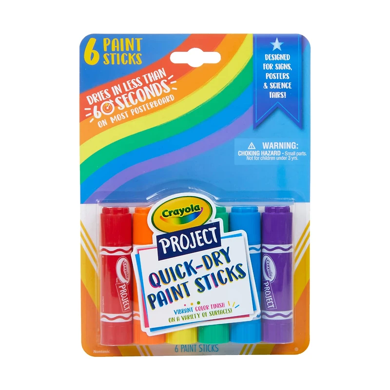 12 Packs: 6 ct. (72 total) Crayola® Project™ Quick-Dry Paint Sticks