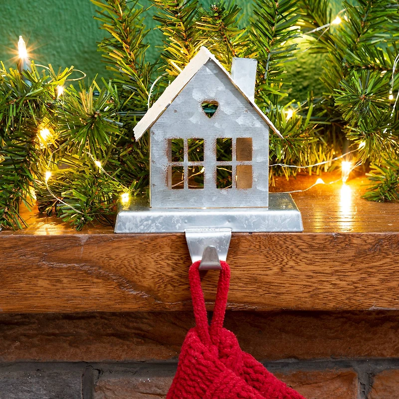 Glitzhome® 6" Galvanized House Stocking Holder