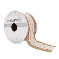 12 Pack: 1.5" x 3yd. Faux Burlap & Lace Wired Ribbon by Celebrate It® Classic