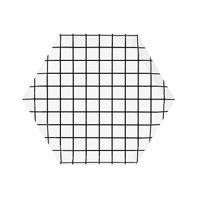 7.5" Grid Hexagon Paper Plates by Celebrate It