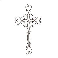 Black Metal Scroll Cross Wall Decor 19" x 0" x 29"