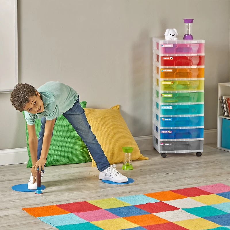 hand2mind 9-Drawer Rainbow Rolling Classroom Cart