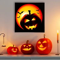 Bats & Jack-o-Lantern LED Canvas Wall Art