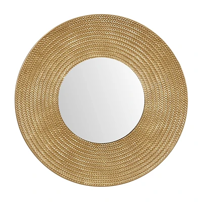 36" Gold Metal Contemporary Wall Mirror