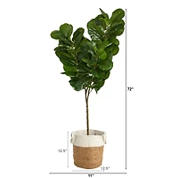 6ft. Fiddle Leaf Fig Artificial Tree in Handmade Natural Jute and Cotton Planter