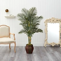 5.5ft. Golden Cane Artificial Palm Tree in Decorative Planter