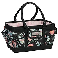 Everything Mary Black & Floral Deluxe Store & Tote Craft Organizer