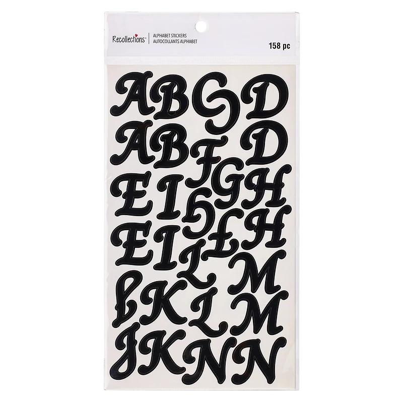 Large Elegant Black Alphabet Stickers Recollections™