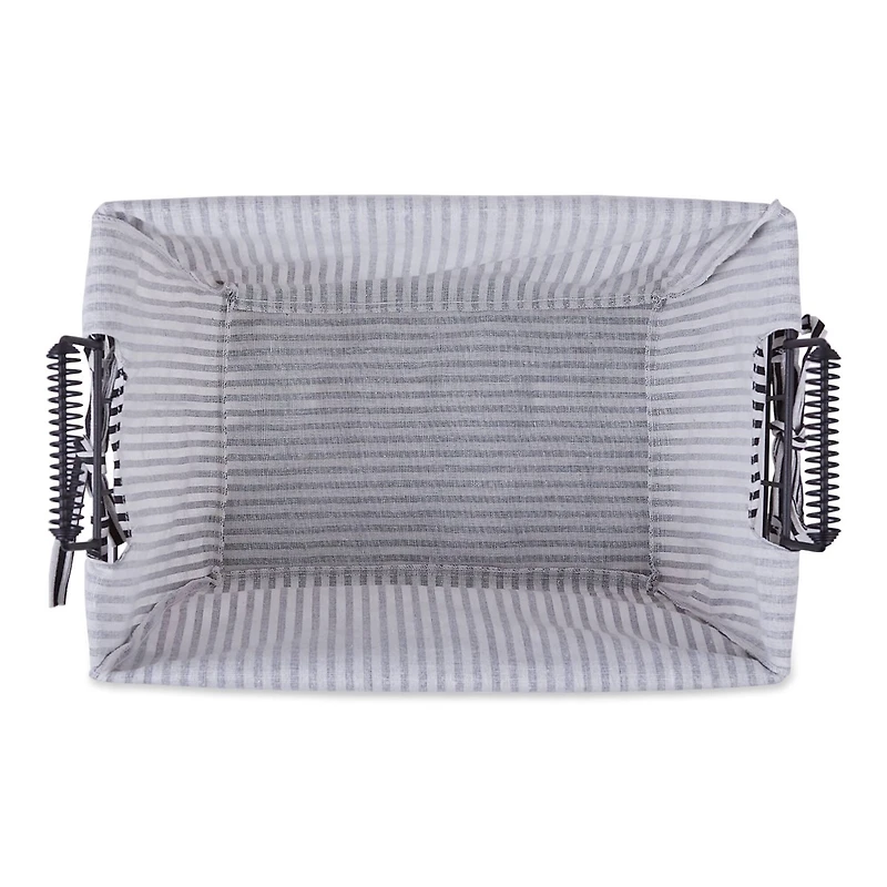DII® Black & White Ticking Stripe Lined Basket Set