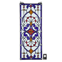 Design Toscano 22.5" Hyde Street Tiffany-Style Stained Glass Window Hanging Décor 