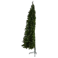 8ft. Pre-Lit Grand Teton Spruce Flat Back Artificial Christmas Tree, Warm White LED Lights