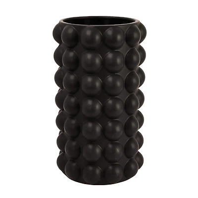 Hello Honey® Black Modern Stoneware Raised Dot Vase