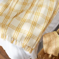 DII® Honey Gold Modern Farmhouse Plaid Throw
