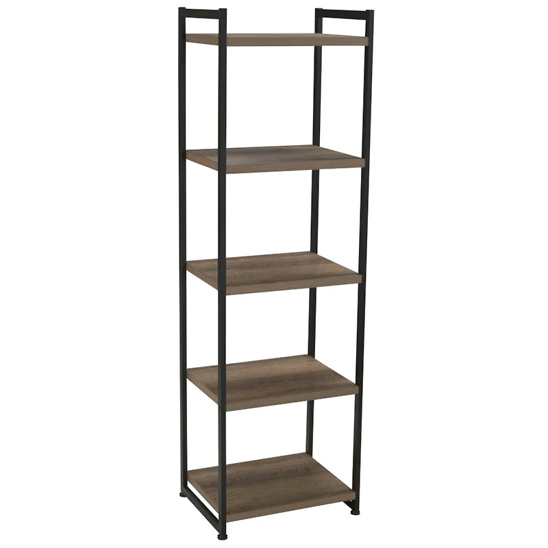 Household Essentials Jamestown 59" 5-Shelf Narrow Bookshelf