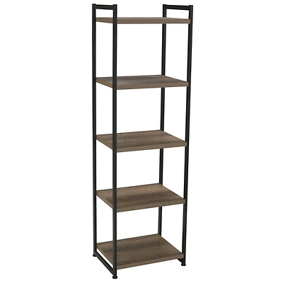 Household Essentials Jamestown 59" 5-Shelf Narrow Bookshelf