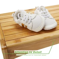 Mind Reader Brown Bamboo Kids Slip Resistant Height Booster Step Stool