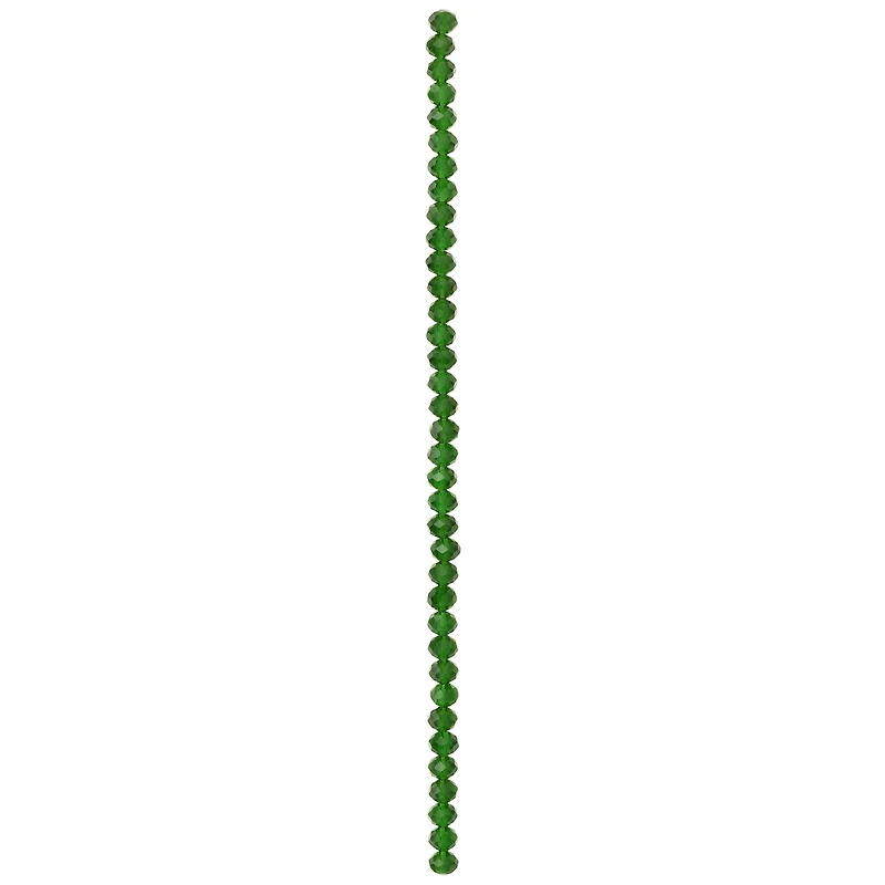 Green Faceted Glass Rondelle Beads, 6mm by Bead Landing™
