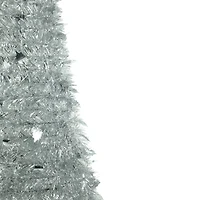 4ft. Unlit Silver Tinsel Pop-Up Artificial Christmas Tree
