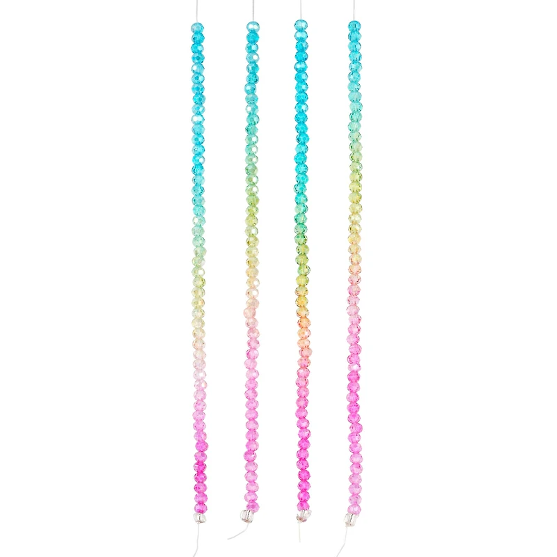 Rainbow Glass Faceted Round Beads, 3.5mm by Bead Landing™