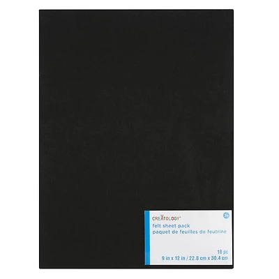 9" x 12" Black Felt Sheets, 18ct. by Creatology™