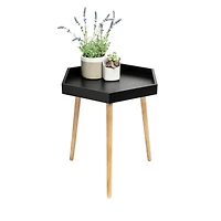 Honey Can Do Black Hexagon End Table