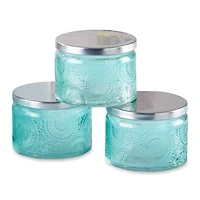 Kate Aspen® Garden Blooms Blue Glass Tea Light Holder, 4ct.